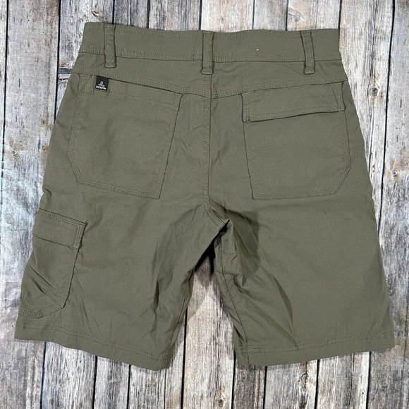 Prana Stretch Zion Short II 28x10 Mens Olive Green Belted Outdoor Hiking Trail - Picture 2 of 9